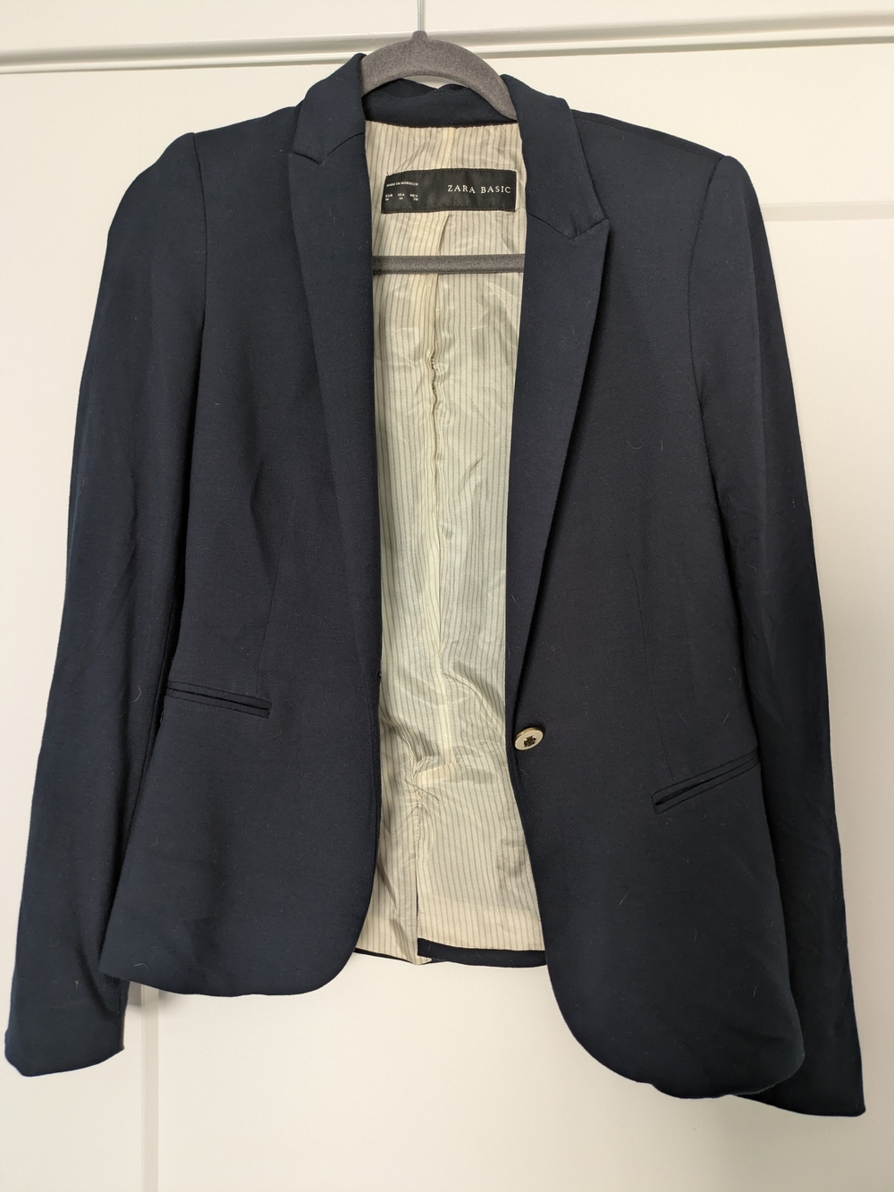 Zara Navy Single-Button Women's Blazer